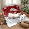 Polar Bear Sleeping on Moon Theme blanket Lightweight Warm Flannel Blanket Decorative Throw Blanket for Home Decoration