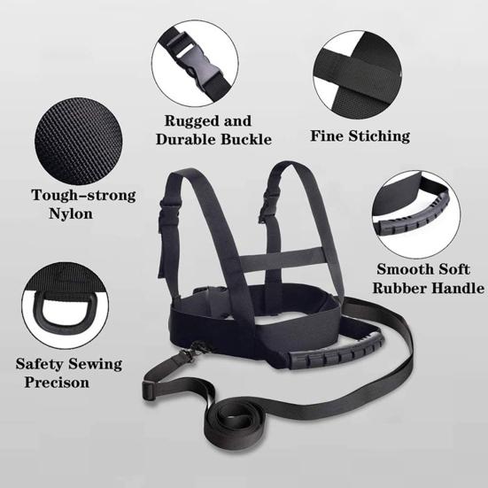 Children Ski Training Harness with Easy Lift Handle Heavy Duty Teach Kids Speed Control Beginner Snowboarding Skiing Auxiliary Trainer Traction Safety