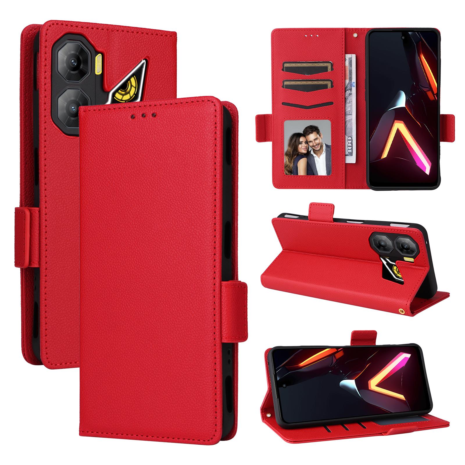 

Чехол-книжка для ZTE nubia Neo 3 из искусственной кожи, полная защита корпуса с [блокировкой RFID], противоударный, прочный, ретро чехол для телефона for ZTE nubia Neo 3 красный