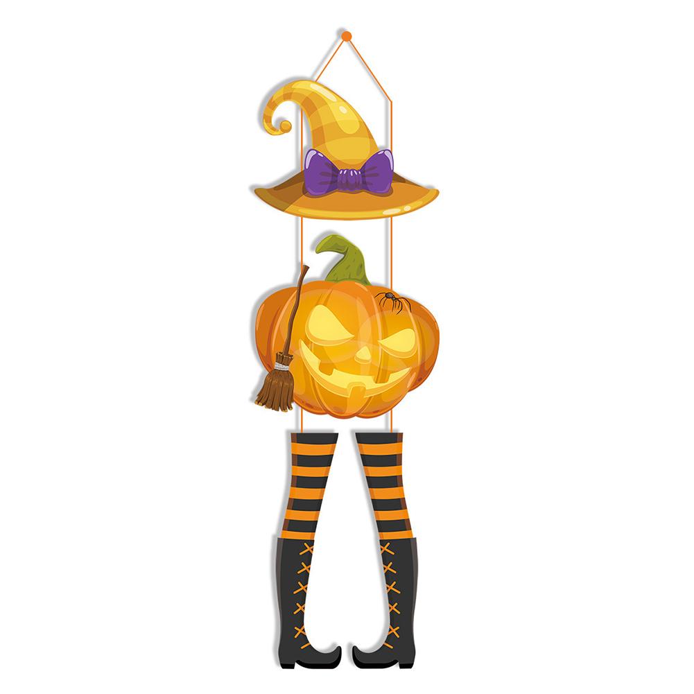 

Halloween Pumpkin Witch Hat Hanger Cardstock Festive Ornament Indoor and Outdoor Halloween Accessory Set 03