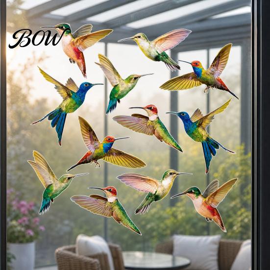 Anti-collision Window Decal Bird Stickers, Anti-Collision Strike Prevention Decal, Static Cling Glass Collision Film for Windows Doors, UV Reflective