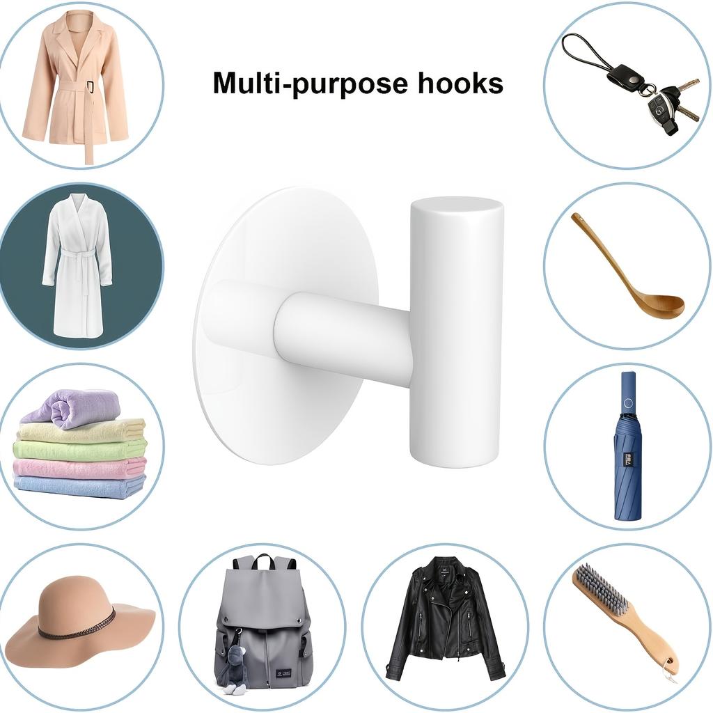 No-Drill Fashion Wall Hook Set Of 4, Simple Style, Suitable For Kitchen, Bathroom And Clothing Storage Easy-To-Install Wall Hooks Bathroom