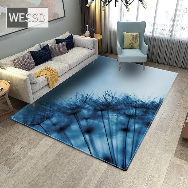 Dandelion Plant Printed Bedroom Floor Mat Flannel Sponge Bathroom Mat Big Kitchen Rugs Soft Carpet Living Room Hall Carpet