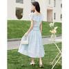 U-Neck Pleated T-Shirt & High-Waist Floral Skirt Set