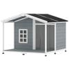 Dog House Weatherproof Elevated Dog House Made of Wood with Asphalt Roof, Terrace, for Medium-Sized Dogs 103x107x83.5cm Grey