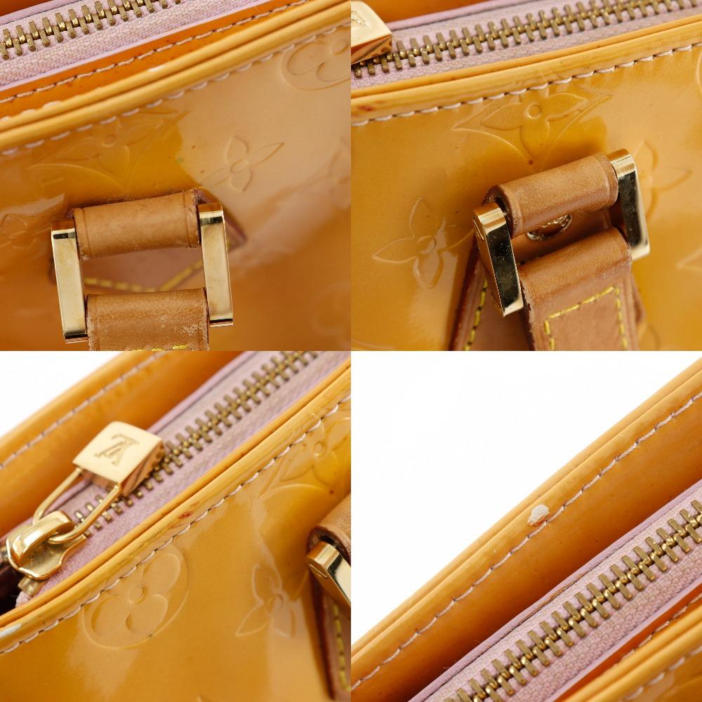 LOUIS VUITTON Houston Tote Bag M91054 Rose yellow Monogram Vernis Women Used