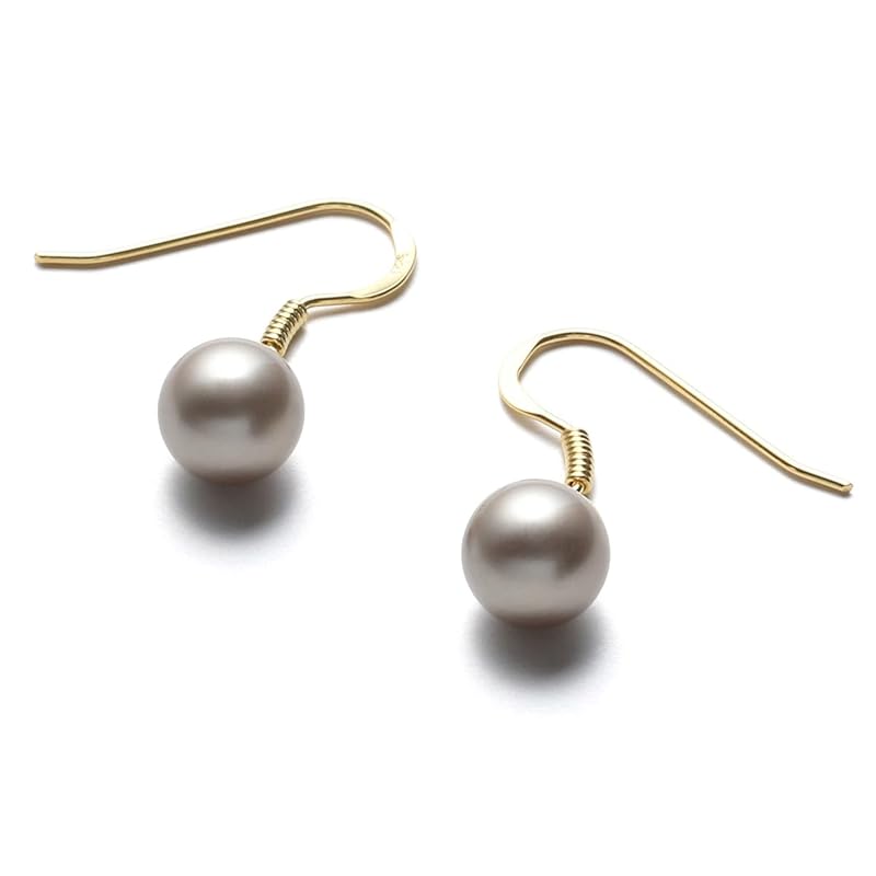 

[VOTRE COUTURE] Luxury domestic product pearl earrings grand premium pearl 4 color pearls hook earrings hanging sway design ladies gold ash gray 8mm