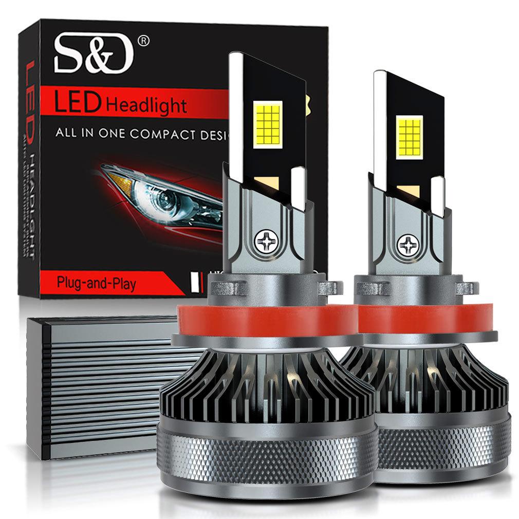 2 stk H7 H4 LED Canbus Bilfrontlyspærer 200W 50000LM H1 H8 H9 HB3 9005 HB4 9006 H11 LED-pære 4 Kobberrør Auto Turbo Lampe for VW Ford 6500K