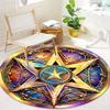 S Natural Starry Sky Pentagon Gothic Round Rug Nonslip Area Rug Office Chair Mat Carpet For Living Room Bedroom Home Decor
