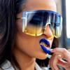 Fashion Luxury Women Sunglasses Blue Yellow Gradient Designer Ladies Sun Glasses  Rimless Brand Shades