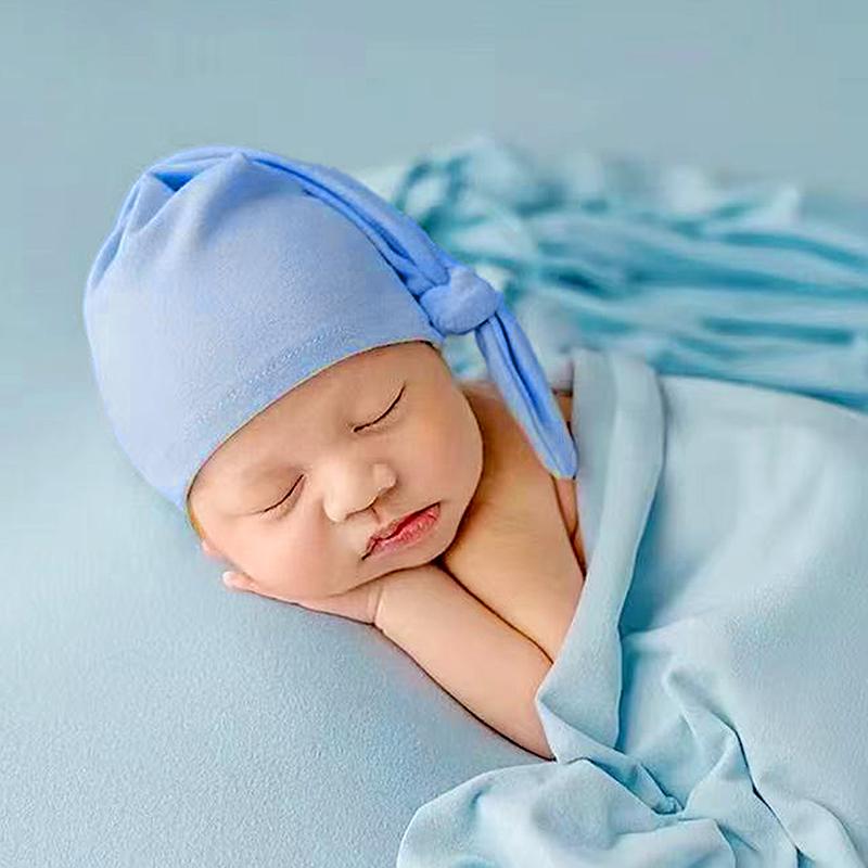 1Pc Baby Girls Soft Kids Gifts Fashion Newborn Headwear Handmade Cotton Clothing Decoration Caps Skin-friendly Knot Infant Hats