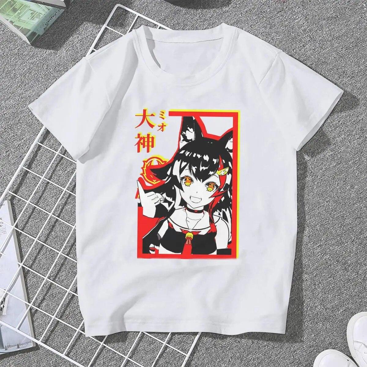 

Ookami Mio, женские футболки Hololive VTuber, готическая винтажная женская одежда, большие размеры, хлопковая уличная одежда с графикой 3XL