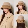 Fisherman Hat Women's Autumn Winter Wool Stitching Warm Hat