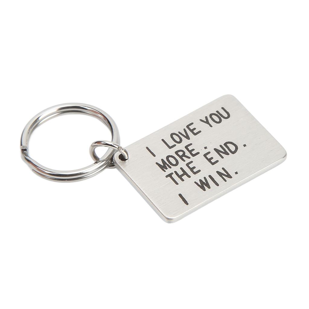 Birthday Keychain Stainless Steel I Love You More The End I Win Fadeless Rustproof Key Chain Rings