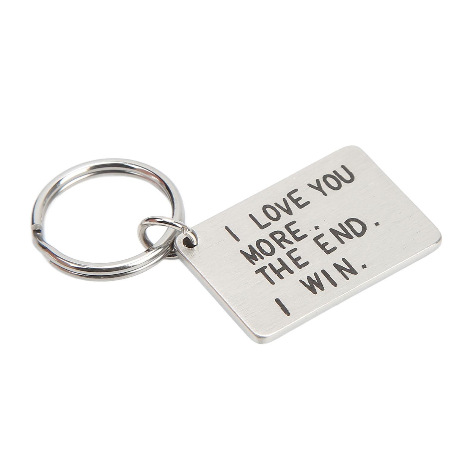 

Брелок на день рождения из нержавеющей стали «Я люблю тебя больше, чем конец, я побеждаю», не выцветающий, нержавеющий брелок