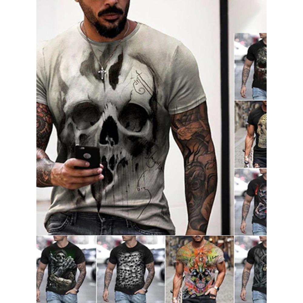 2026 New Men's Gender-Neutral T-Shirt 3D Printed Lion Round Neck Casual Short Sleeve Top Street Wea Men'st-Shirtoversizedt-Shirt