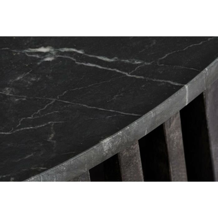 Table basse - Scandi - Noir - Marbre - Bois de manguier