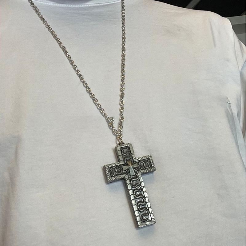 Exquisite Double-Layered Cross Snake-Shaped Pendant Necklace For Men Women Personalized Punk Necklace Jewelry Accessories Gifts