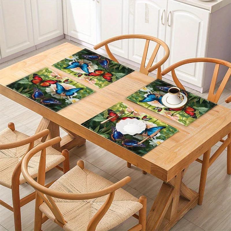 1PC Vibrant Butterfly & Flower Table Mats - Ideal for Holiday Parties, Birthdays, and Home Decor,