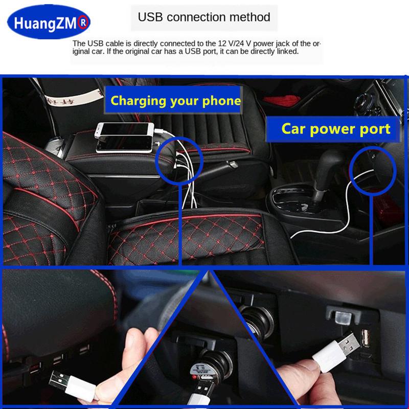 For Citroen C2 C3 Car Armrest Box Central Storage Box Interior Retrofit USB Charging Ashtray Car Accessories