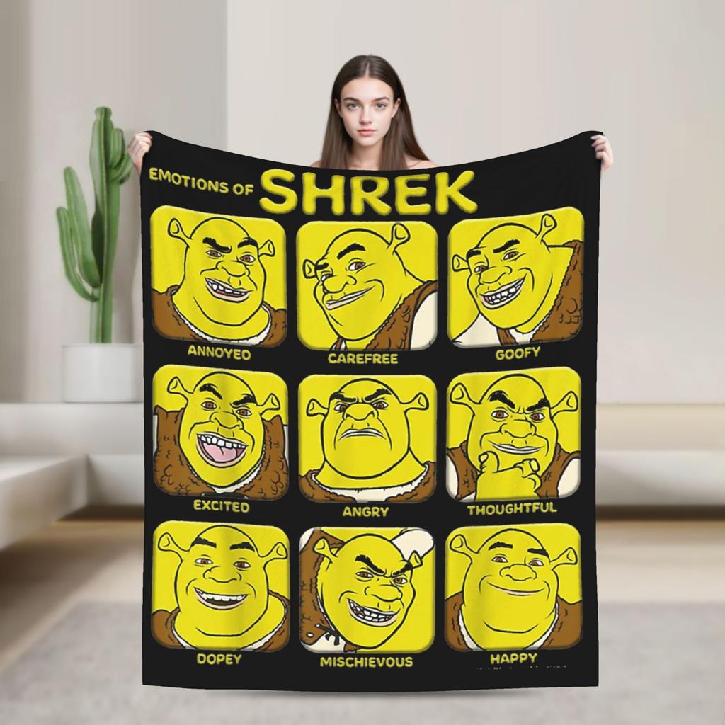 Shreks Donkey Cartoon Movie Blanket Fleece Spring/Autumn Multifunction Lightweight Throw Blanket for Bed Car Rug Piece