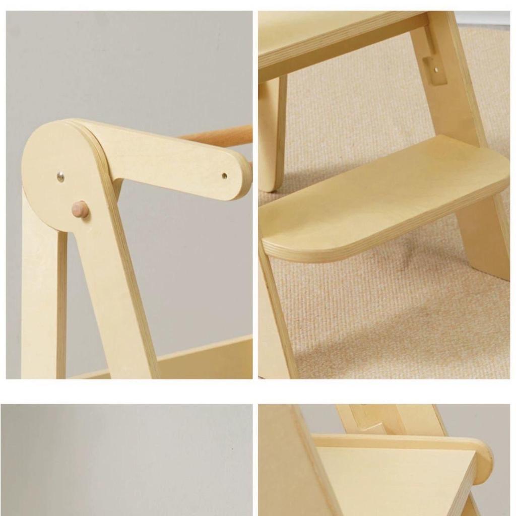In Stock: Montessori Learning Tower Children's Foldable Wooden Step Stool with Armrest for Washstand.