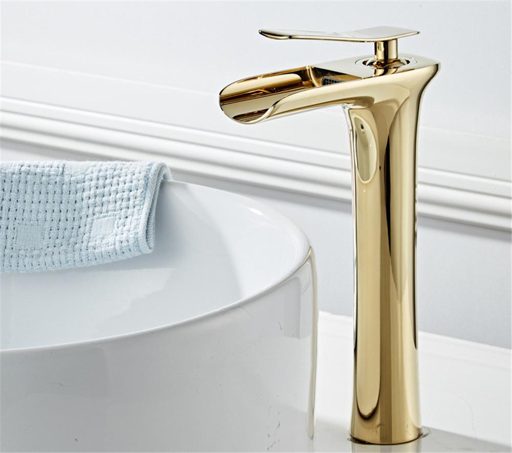 Antique Bathroom Faucet Gold Basin Faucets Brass Hot & Cold Bathroom Sink Faucet Deck Mounted Lavotory Faucet Mixer Water Tap