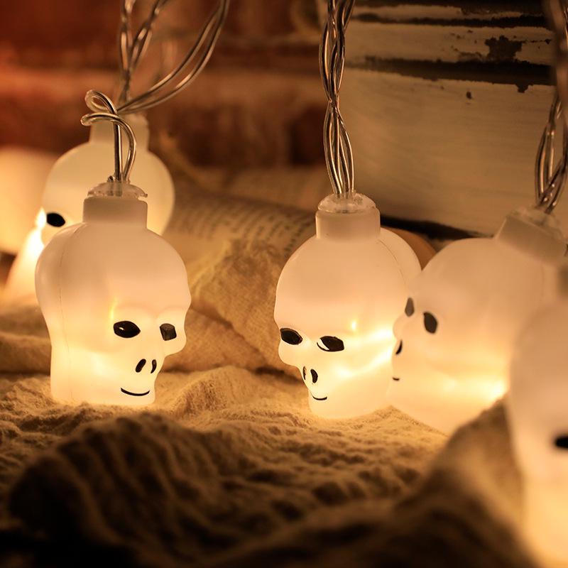 Halloween LED String Lights: Pumpkin, Spider, Skull, Ghost & Bat Decor for Party & Bar