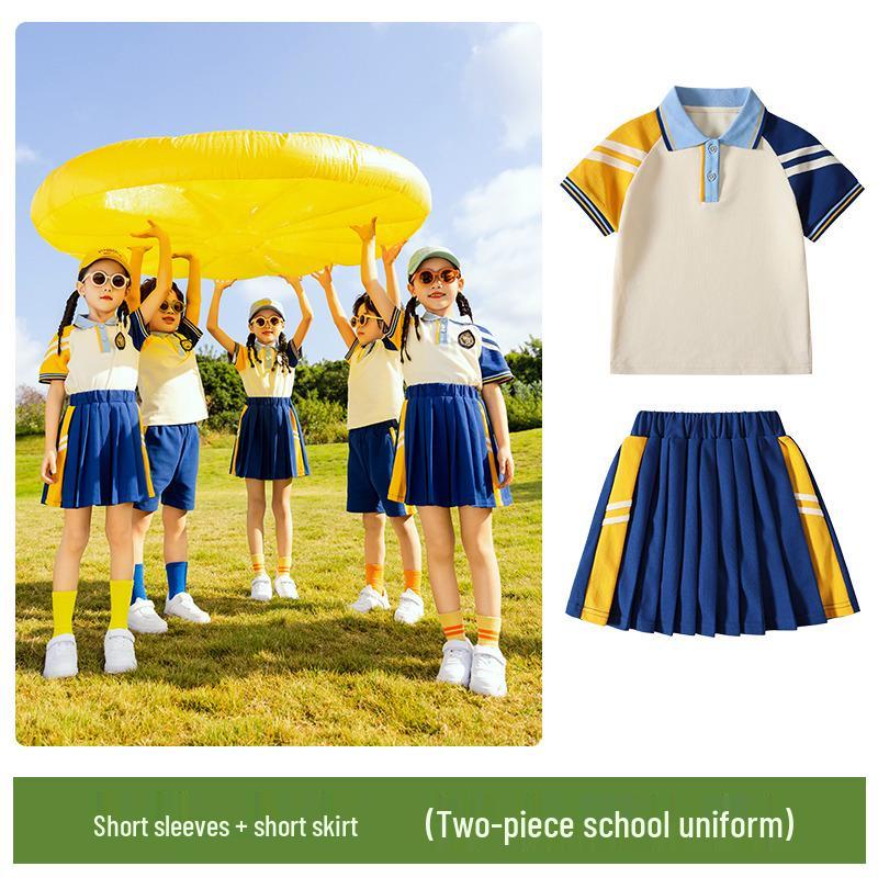 

Детский летний комплект школьной спортивной формы с коротким рукавом 150cm