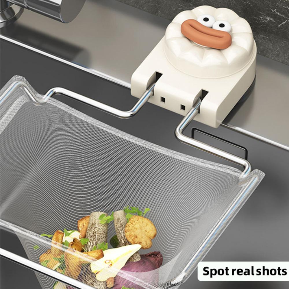 Kitchen Sink Suction Cup Filter Rack with 50 Extra Filters, Food Waste and Residue Strainer