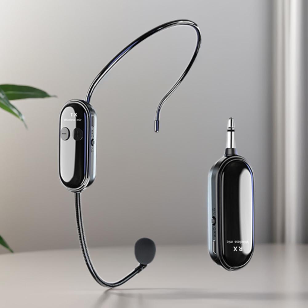 2-in-1 Kabelloses Mikrofon-Headset Langstrecken-Mikrofon-System Headset-Mikrofon Sprachverstärker für Lehrer Bühnenkünstler Fitness-Trainer
