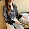MODIQUE Frühling Sommer Übergröße Damen Locker Elegant Baumwolle Seide Blumenstickerei Tüll Bluse Shirts Lady Fashion Casual V-Ausschnitt Laternenärmel Mäntel