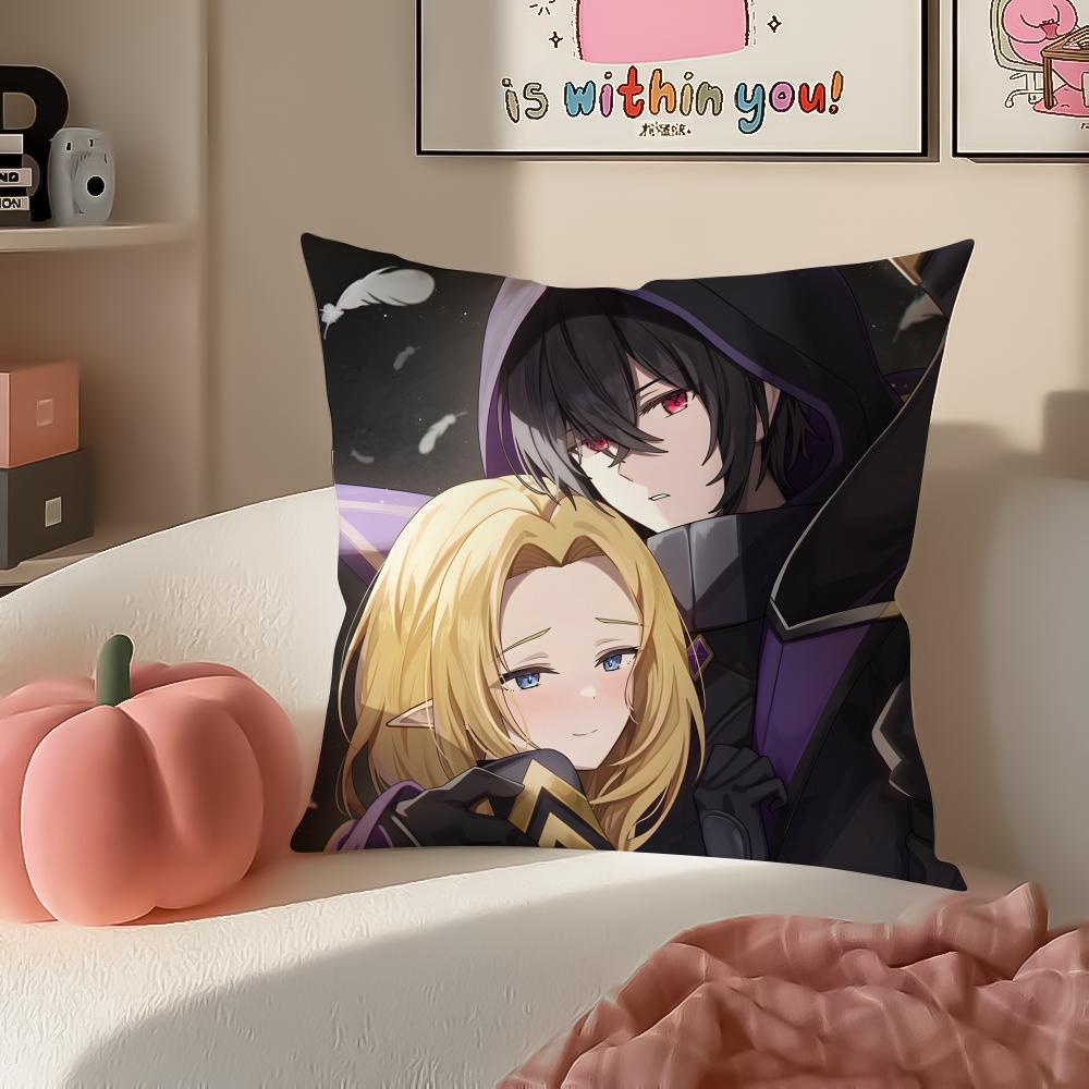 Epic Anime TThe Eminence In Shadow Cushion Cover Pillowcase Short Plush Invisible zipper Room Sofa Cushion Cover