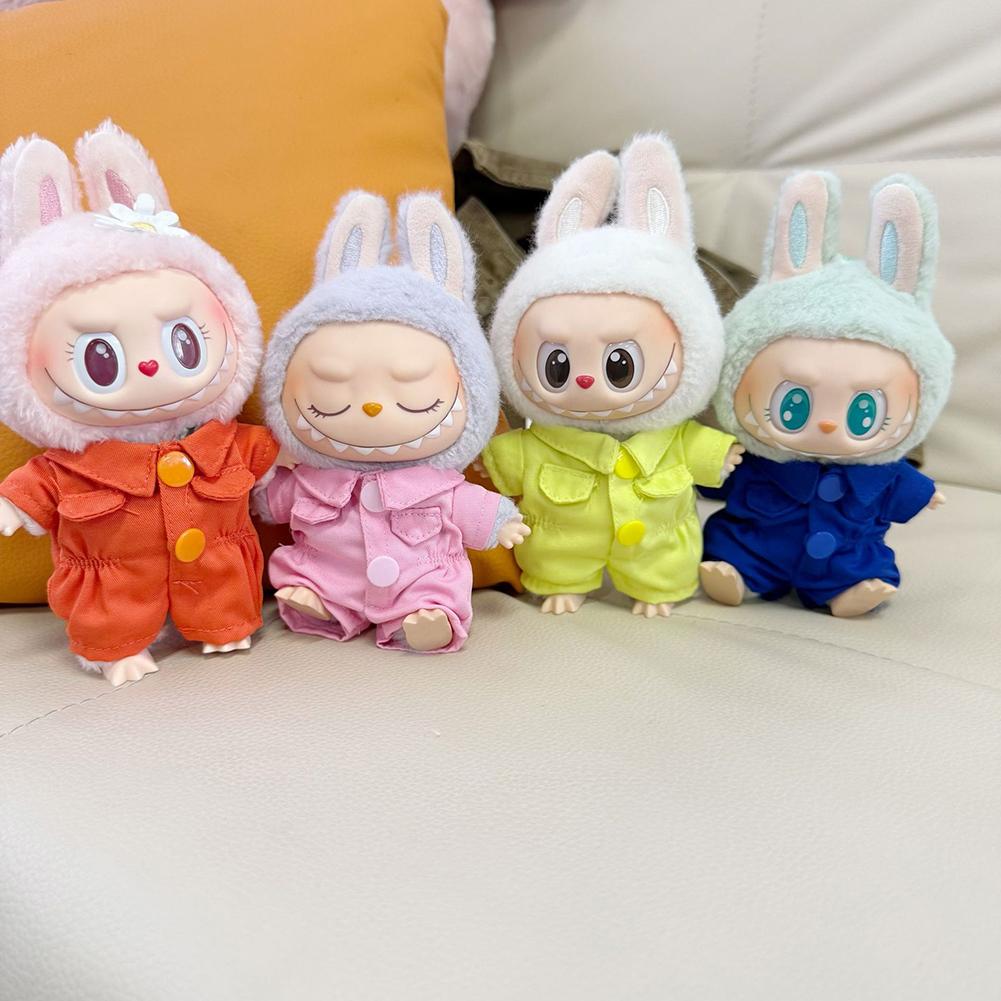 For 17cm Labubu Doll Clothes Fashion Clothes Workwear Overalls Doll Clothes Color Match Jumpsuit Dolls Accessories Cute Decoration Little Clothes