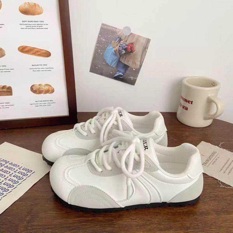 

Sports women s versatile autumn new lightweight thin-soled round head flat-bottomed casual commuting white shoes 35