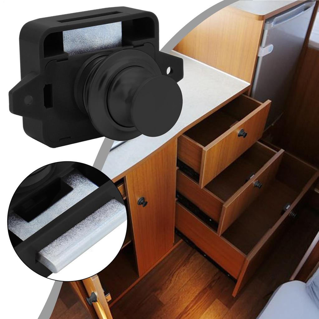 Push Button Latches Cabinet Door Catch Keyless Campers Car Push Lock For RV Cupboard Motorhome Accessories