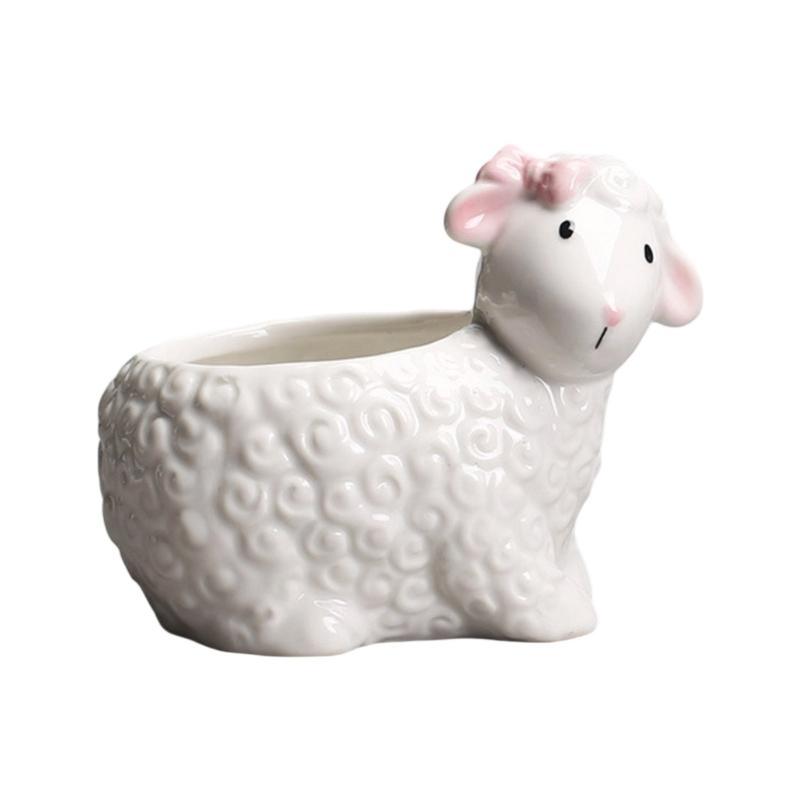 Artistic Animal Molded Earthenware Flower Container Exemplary For Succulents Small Bushes Desktop Decoration And Storage Planner