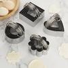 5Pcs/Set Stainless Steel Cookie Cutters with Handle Mousse Cake Baking Mold (BPA Free, No FDA)