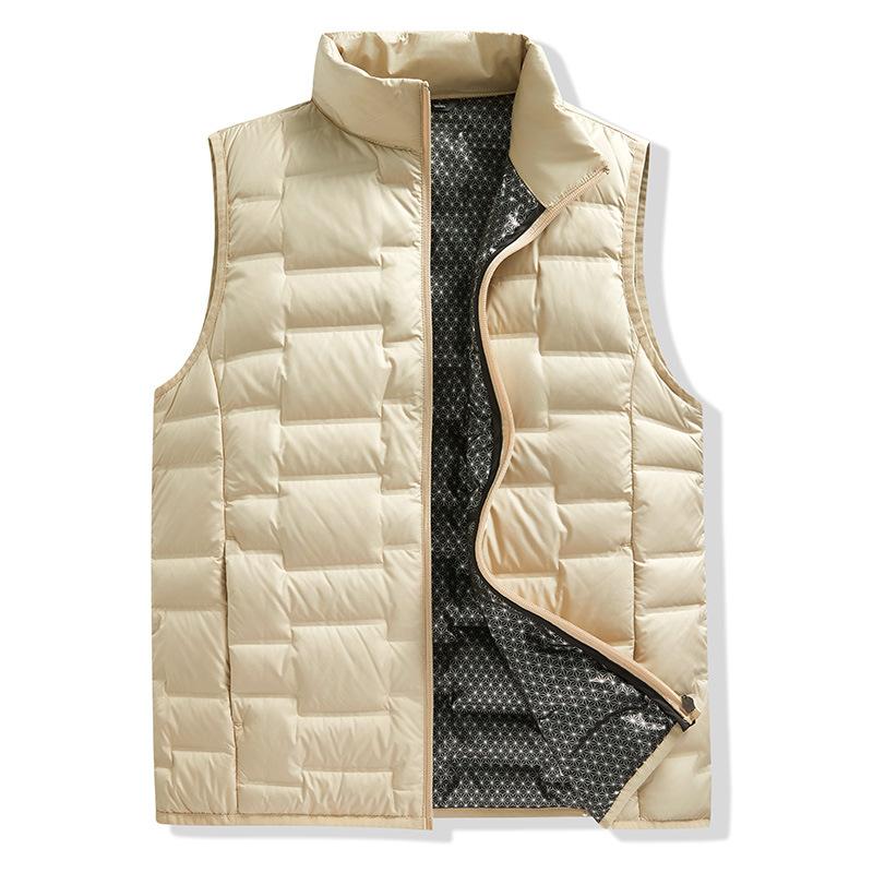 Down Vest Men's Autumn and Winter New Products Stand-up Collar Inner Thermal Vest Light Down Jacket Women