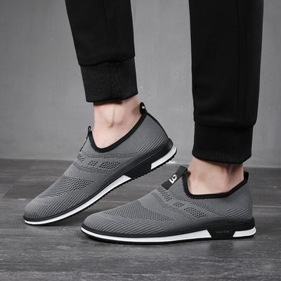 Spring and Summer Men's Flying Woven Shoes Soft Bottom Breathable Comfort and Casual Board Shoes Casual Walking Shoes