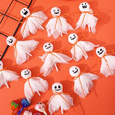 12 Pezzi Wrapper per Lecca-lecca Fantasma di Halloween Wrapper di Stoffa Bianca per Caramelle Fatte in Casa Decorazione per Feste Dolcetto o Scherzetto