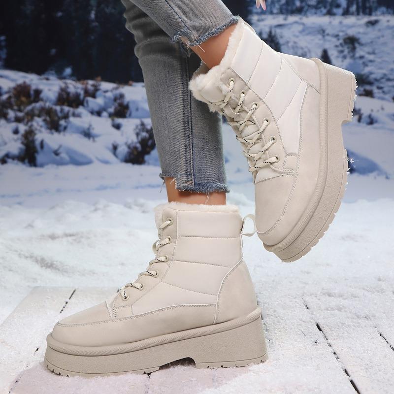 Large size winter snow boots plush warm cotton shoes wear-resistant comfortable lace-up sports outdoor high-top women s boots 36 3259₽