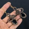 Black Onyx 999 Copper Wire Wrapped Earrings, Handmade Gemstone Earrings Jewelry, Gifts For Wife Brand New Earrings