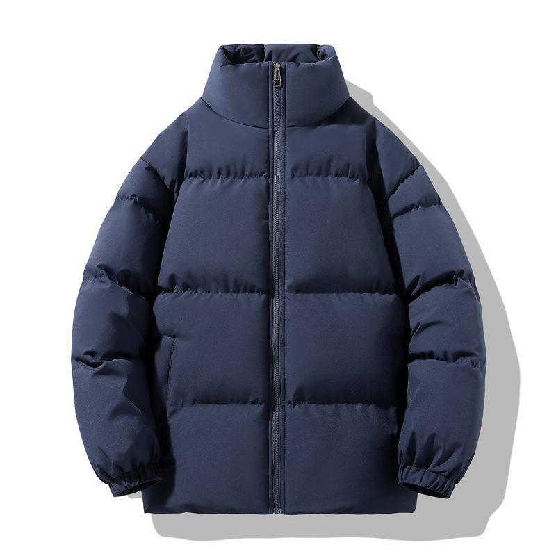 Padded Clothes Men's Solid Color Stand-up Collar Winter New Loose Velvet Thickened Cotton Clothes Thermal Down Jacket Jacket Charge