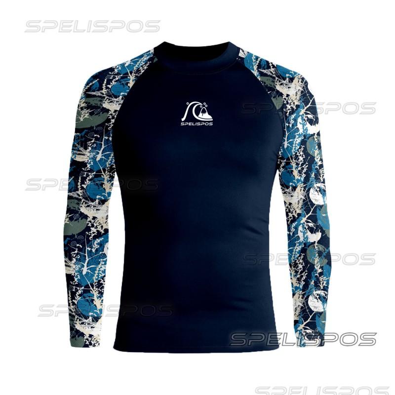 Herren UPF 50 Langarm Rash Guard Badeshirt Surfen Tauchen Strand Sonnenschutz Schnelltrocknend Sportoberteil