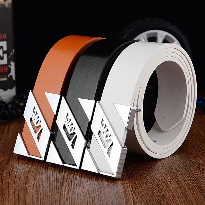 Trendy White Pu Casual Belt For Men And Women Stylish Smooth Buckle Unisex Design
