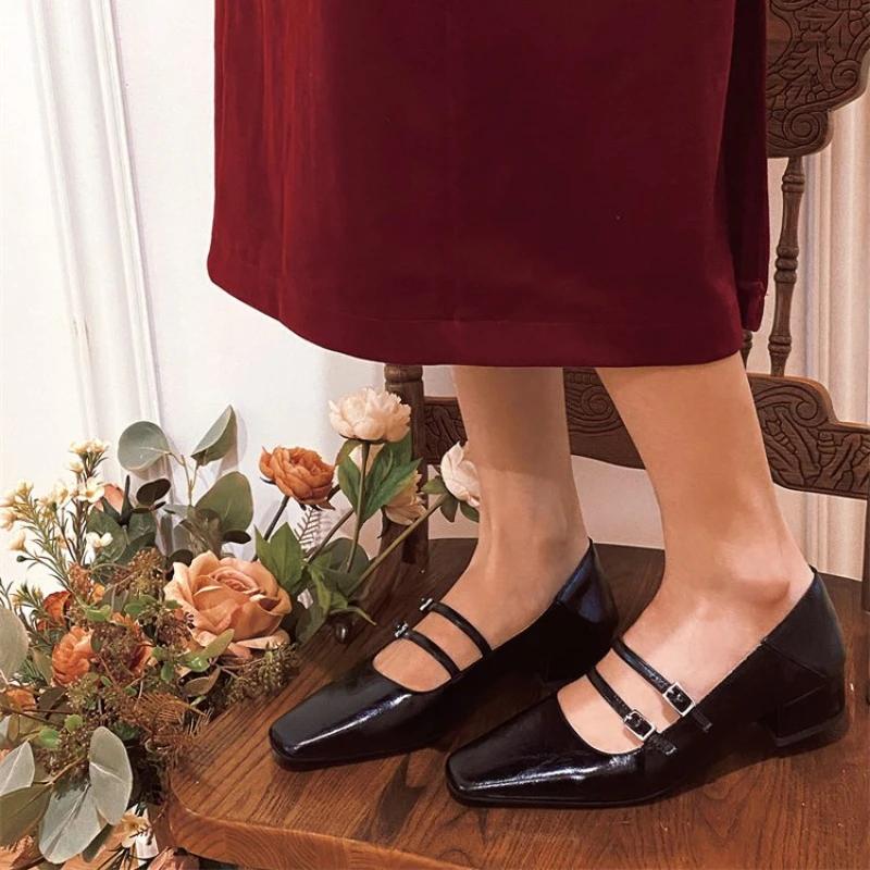 

Новые женские туфли женские туфли на низком каблуке с квадратной головкой и неглубоким носком модные универсальные туфли для женщин 35