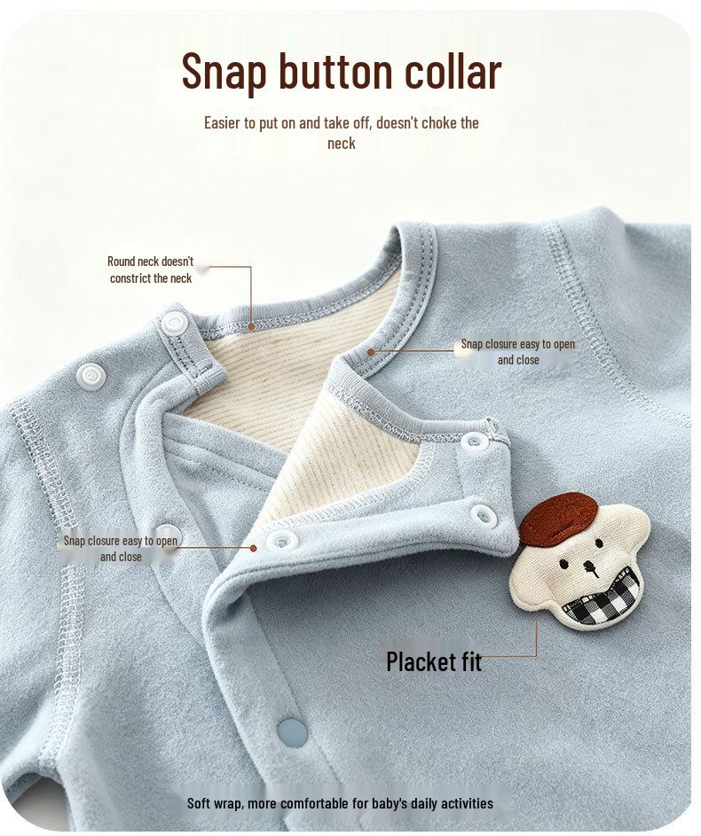 A-Class Warm Baby Onesie: Long-Sleeve, Belly-Protective, Perfect for Spring & Autumn, Ideal for Crawling & Outings