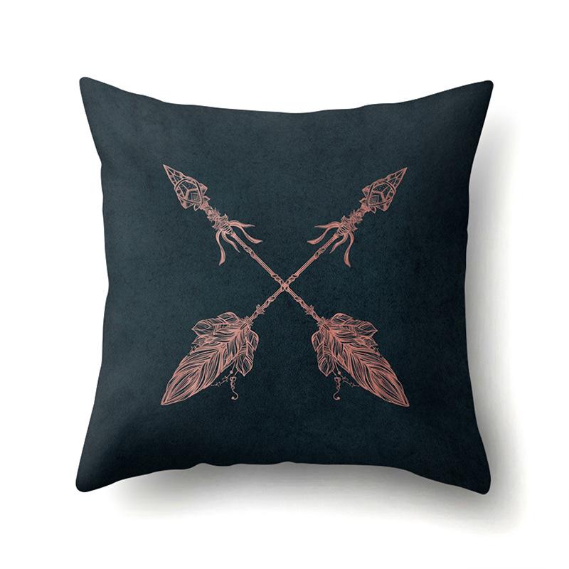 Polyester Pillow Case Automobile Decoration Home Printed Pillow Case Waist Cushion Cover Car Cushion Head Cushion Cover