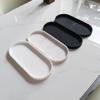 Silicone Oval Storage Tray Marble Pattern Vanity Storage Tray Perfume Storage Tray  Bathroom